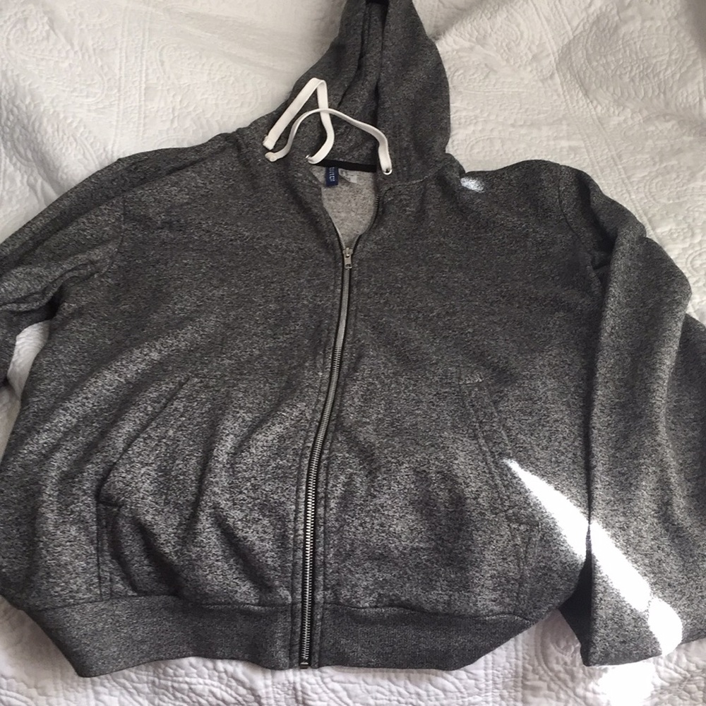 Men’s black speckled zip up hoodie from H&M XL